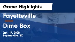 Fayetteville  vs Dime Box  Game Highlights - Jan. 17, 2020