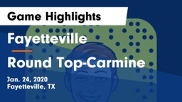 Fayetteville  vs Round Top-Carmine  Game Highlights - Jan. 24, 2020
