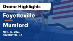 Fayetteville  vs Mumford  Game Highlights - Nov. 17, 2023