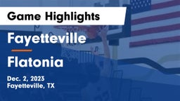 Fayetteville  vs Flatonia  Game Highlights - Dec. 2, 2023