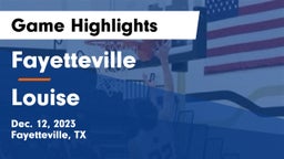 Fayetteville  vs Louise  Game Highlights - Dec. 12, 2023