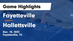 Fayetteville  vs Hallettsville  Game Highlights - Dec. 18, 2023