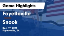 Fayetteville  vs Snook  Game Highlights - Dec. 19, 2023