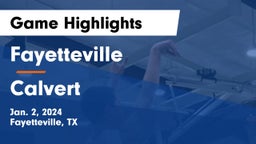 Fayetteville  vs Calvert  Game Highlights - Jan. 2, 2024