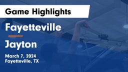 Fayetteville  vs Jayton  Game Highlights - March 7, 2024