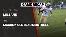 Recap: Milbank  vs. McCook Central/Montrose  2016