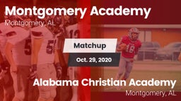 Matchup: Montgomery Academy vs. Alabama Christian Academy  2020
