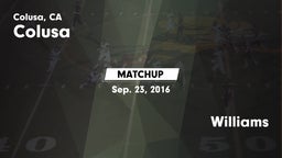 Matchup: Colusa vs. Williams  2016