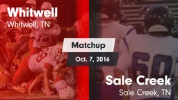 Matchup: Whitwell vs. Sale Creek  2016