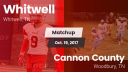 Matchup: Whitwell vs. Cannon County  2017