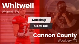 Matchup: Whitwell vs. Cannon County  2018