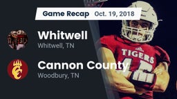 Recap: Whitwell  vs. Cannon County  2018