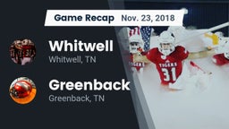 Recap: Whitwell  vs. Greenback  2018