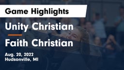 Unity Christian  vs Faith Christian Game Highlights - Aug. 20, 2022
