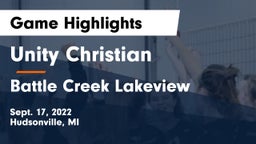 Unity Christian  vs Battle Creek Lakeview Game Highlights - Sept. 17, 2022