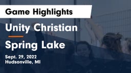 Unity Christian  vs Spring Lake  Game Highlights - Sept. 29, 2022