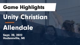 Unity Christian  vs Allendale  Game Highlights - Sept. 20, 2022