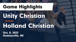 Unity Christian  vs Holland Christian Game Highlights - Oct. 8, 2022