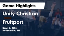 Unity Christian  vs Fruitport  Game Highlights - Sept. 7, 2023