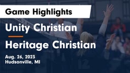 Unity Christian  vs Heritage Christian Game Highlights - Aug. 26, 2023