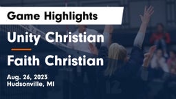 Unity Christian  vs Faith Christian Game Highlights - Aug. 26, 2023