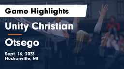 Unity Christian  vs Otsego  Game Highlights - Sept. 16, 2023