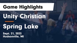 Unity Christian  vs Spring Lake  Game Highlights - Sept. 21, 2023