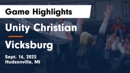 Unity Christian  vs Vicksburg Game Highlights - Sept. 16, 2023