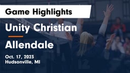 Unity Christian  vs Allendale  Game Highlights - Oct. 17, 2023