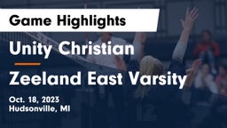 Unity Christian  vs Zeeland East Varsity Game Highlights - Oct. 18, 2023