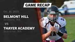 Recap: Belmont Hill  vs. Thayer Academy  2015