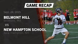Recap: Belmont Hill  vs. New Hampton School  2015