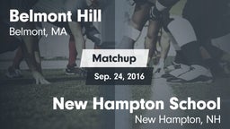 Matchup: Belmont Hill vs. New Hampton School  2016