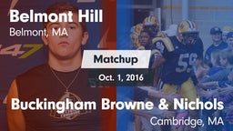 Matchup: Belmont Hill vs. Buckingham Browne & Nichols  2016