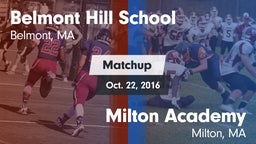 Matchup: Belmont Hill vs. Milton Academy  2016