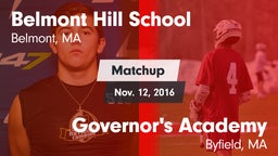 Matchup: Belmont Hill vs. Governor's Academy  2016