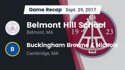 Recap: Belmont Hill School vs. Buckingham Browne & Nichols  2017