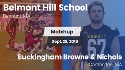 Matchup: Belmont Hill vs. Buckingham Browne & Nichols  2018