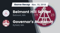 Recap: Belmont Hill School vs. Governor's Academy  2018
