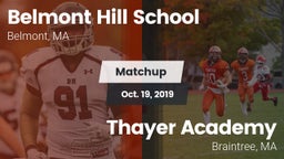 Matchup: Belmont Hill vs. Thayer Academy  2019
