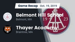 Recap: Belmont Hill School vs. Thayer Academy  2019