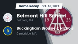 Recap: Belmont Hill School vs. Buckingham Browne & Nichols  2021