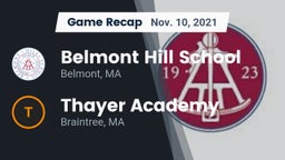 Recap: Belmont Hill School vs. Thayer Academy  2021