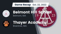 Recap: Belmont Hill School vs. Thayer Academy  2022
