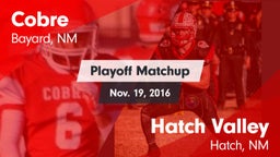Matchup: Cobre vs. Hatch Valley  2016