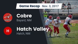 Recap: Cobre  vs. Hatch Valley  2017