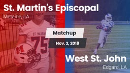 Matchup: St. Martin's Episcop vs. West St. John  2018