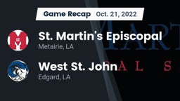 Recap: St. Martin's Episcopal  vs. West St. John  2022