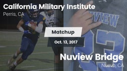 Matchup: California Military  vs. Nuview Bridge  2017