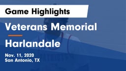 Veterans Memorial vs Harlandale  Game Highlights - Nov. 11, 2020